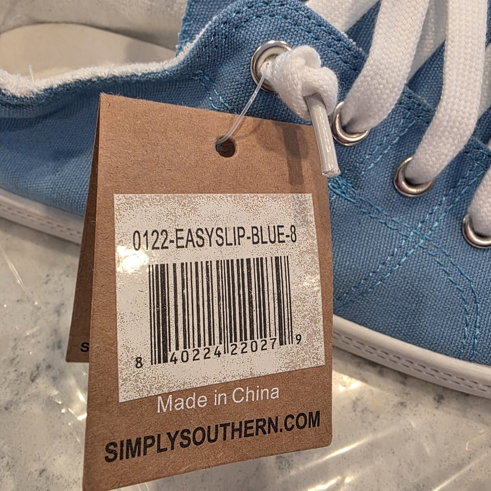 Simply Southern Collection Easy Slip Canvas Sneaker Womens Size 8 Blue NWT! - Picture 10 of 13